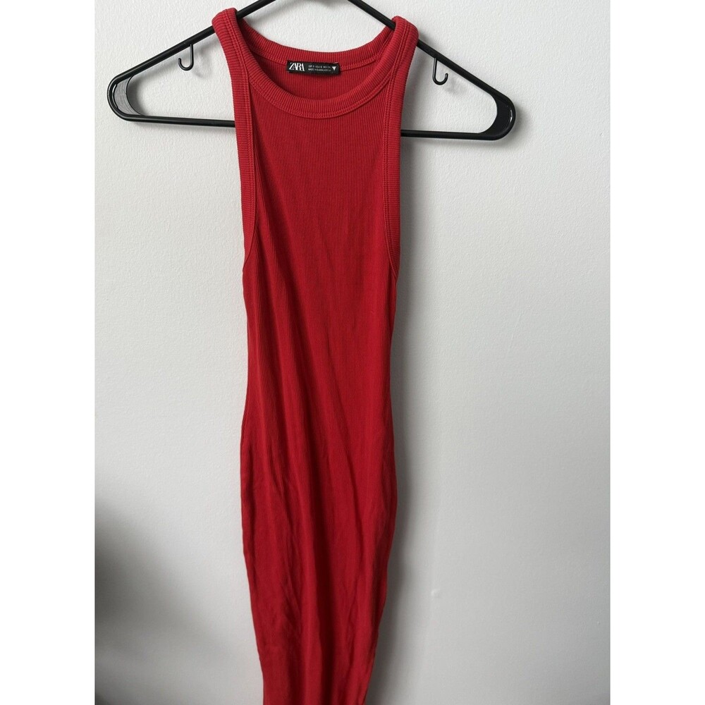 Zara Women’s Bodycon Sleeveless Fashion Dress Stretch Red Size Small